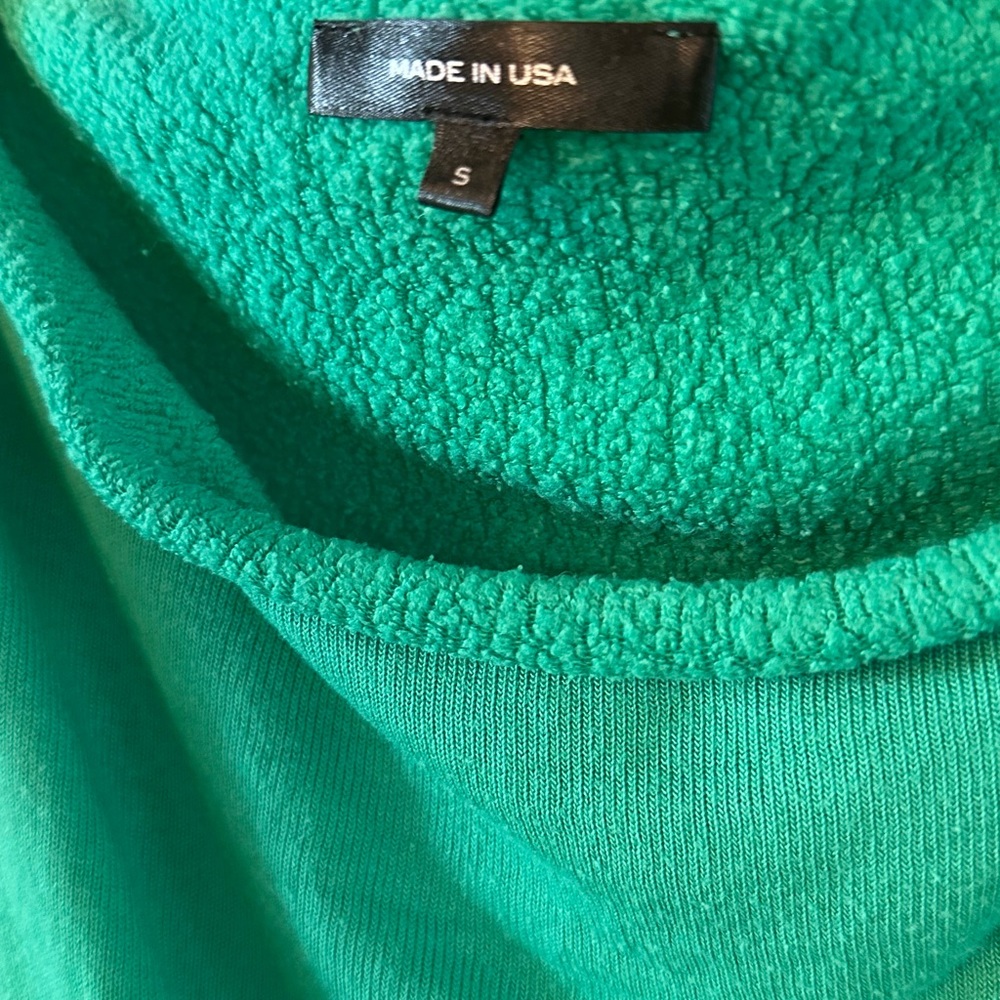 Carbon38 Off Shoulder French Terry Sweatshirt - Green, size Small - Picture 3 of 12